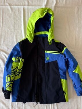 Spyder Neon Lime and Royal Blue Sport Ski Jacket